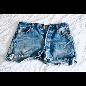 Vintage denim jean shorts. Levi's.
